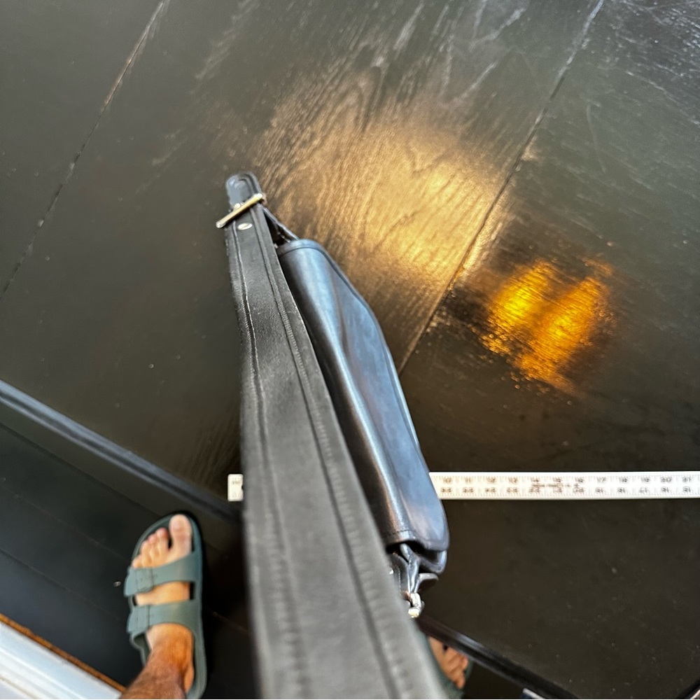 Vintage Y2K COACH Black Genuine Leather Satchel Bag Unisex Patrica Saddle - Picture 14 of 15